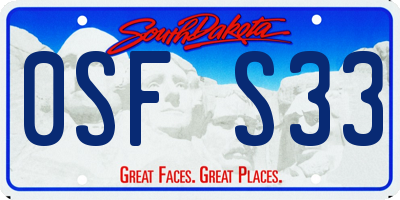 SD license plate 0SFS33