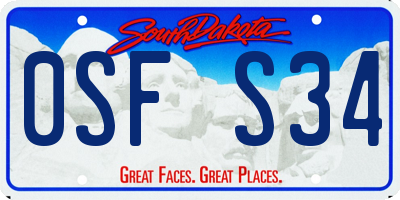SD license plate 0SFS34