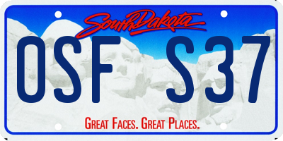 SD license plate 0SFS37