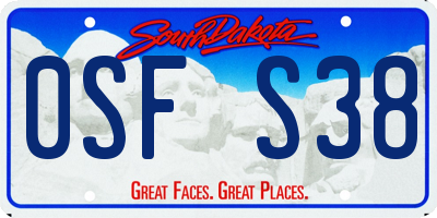 SD license plate 0SFS38