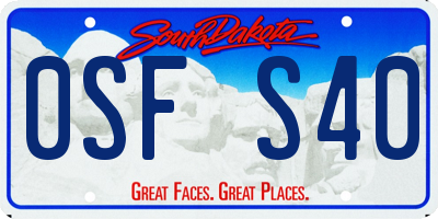 SD license plate 0SFS40