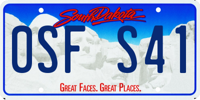 SD license plate 0SFS41