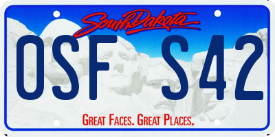 SD license plate 0SFS42