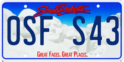 SD license plate 0SFS43