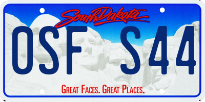 SD license plate 0SFS44