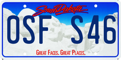 SD license plate 0SFS46