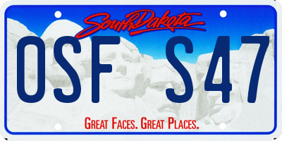 SD license plate 0SFS47
