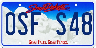 SD license plate 0SFS48