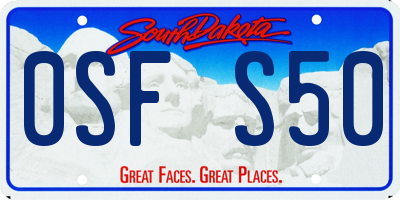 SD license plate 0SFS50