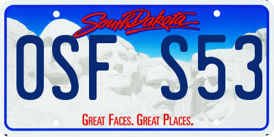 SD license plate 0SFS53