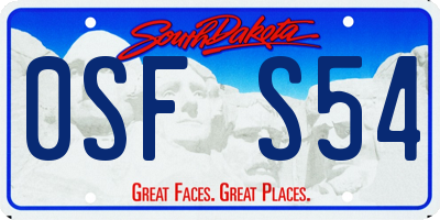 SD license plate 0SFS54
