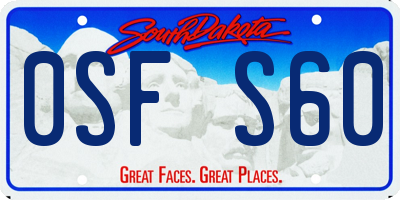 SD license plate 0SFS60