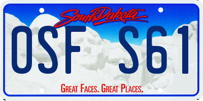 SD license plate 0SFS61