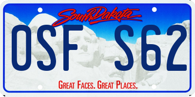 SD license plate 0SFS62