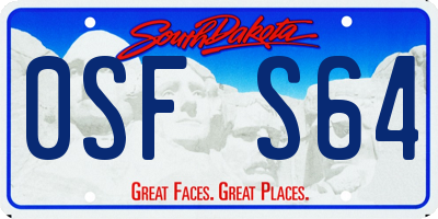 SD license plate 0SFS64
