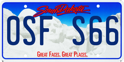 SD license plate 0SFS66