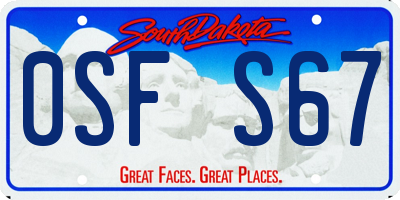 SD license plate 0SFS67