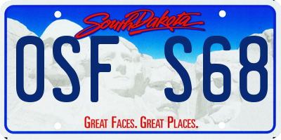 SD license plate 0SFS68
