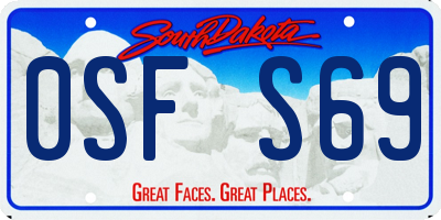 SD license plate 0SFS69