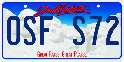 SD license plate 0SFS72