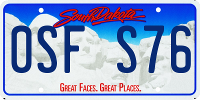 SD license plate 0SFS76