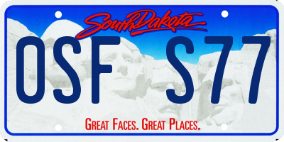SD license plate 0SFS77