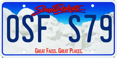 SD license plate 0SFS79