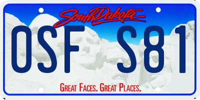 SD license plate 0SFS81