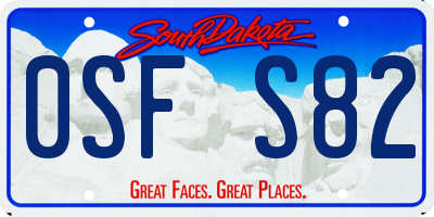 SD license plate 0SFS82