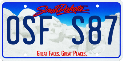 SD license plate 0SFS87