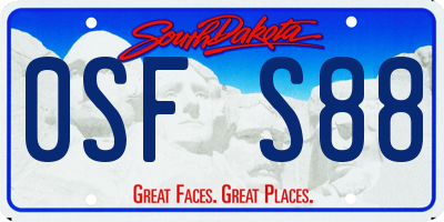 SD license plate 0SFS88