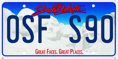 SD license plate 0SFS90