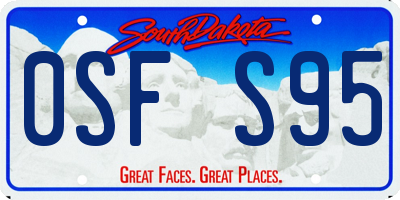 SD license plate 0SFS95