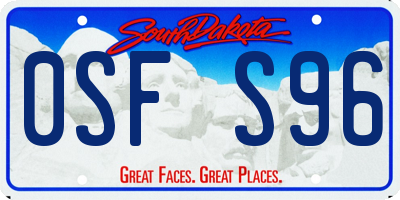 SD license plate 0SFS96
