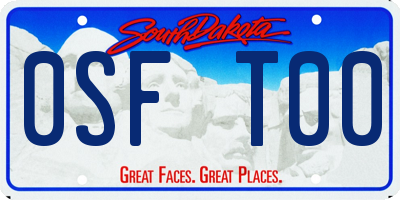 SD license plate 0SFT00