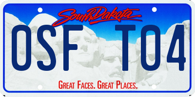 SD license plate 0SFT04