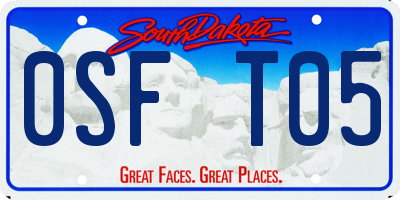SD license plate 0SFT05