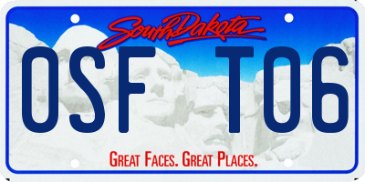 SD license plate 0SFT06