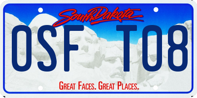 SD license plate 0SFT08