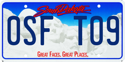 SD license plate 0SFT09