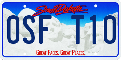 SD license plate 0SFT10
