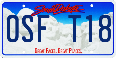 SD license plate 0SFT18