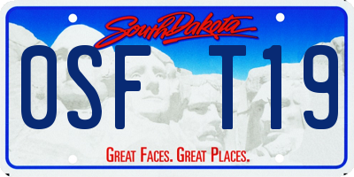SD license plate 0SFT19