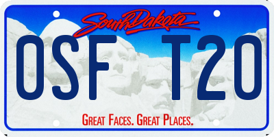 SD license plate 0SFT20