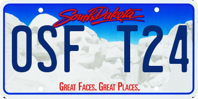 SD license plate 0SFT24