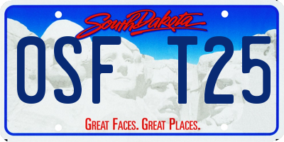 SD license plate 0SFT25