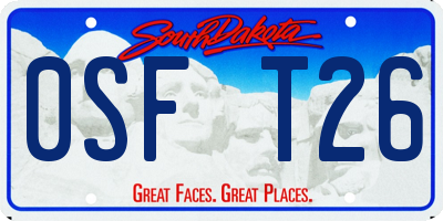 SD license plate 0SFT26