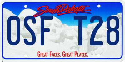 SD license plate 0SFT28