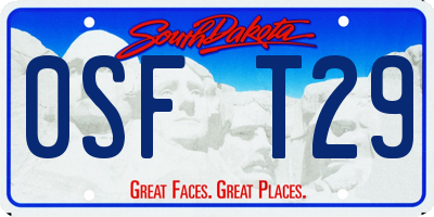 SD license plate 0SFT29