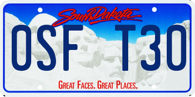 SD license plate 0SFT30